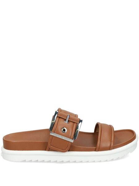  Michael Kors Buckled Leather Sandals - Brown 