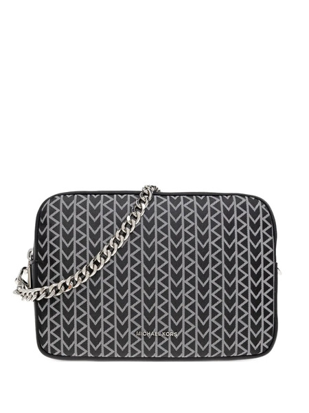  Michael Kors Chevron-pattern Chain Cross Body Bag - Black 