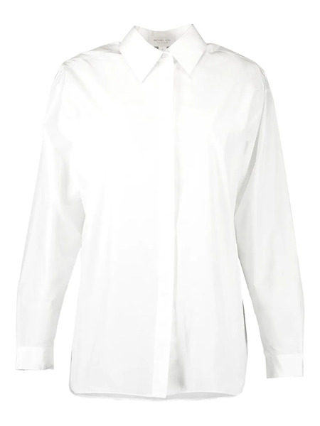  Michael Kors Collection Boyfriend Long-sleeve Button-down Shirt - White 