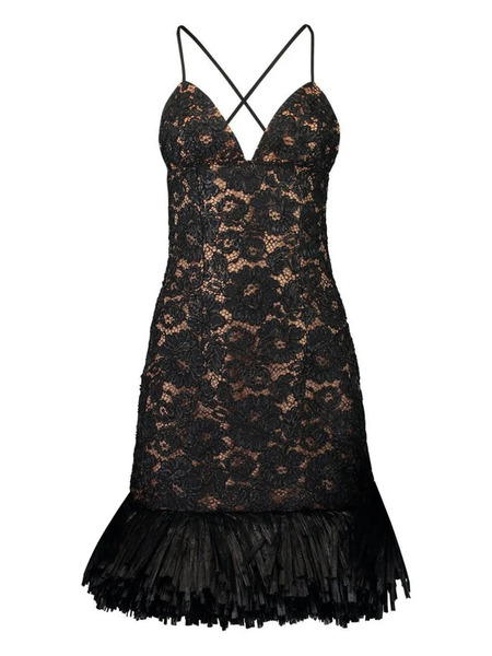  Michael Kors Collection Floral-embroidered Mini Dress - Black 