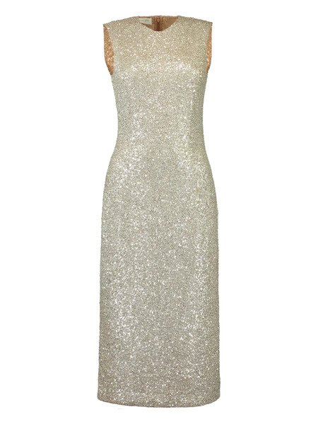  Michael Kors Collection Sequin Sheath Midi Dress - Silver 