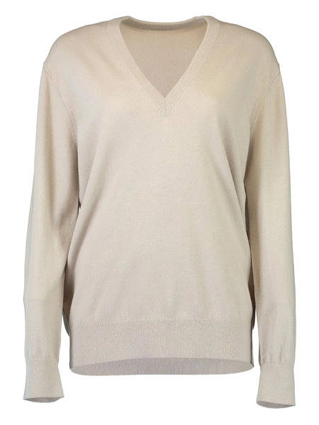  Michael Kors Collection V-neck Long-sleeve Sweater - Neutrals 