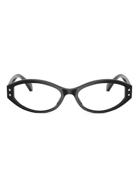  Michael Kors Corvara Oval-frame Studded Glasses - Black 