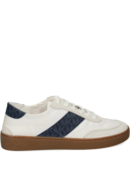 Michael Kors Kaycee Monogram Stripe Sneakers - White 