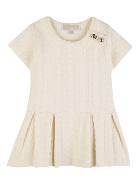  Michael Kors Kids Cable-knit Buttoned Dress - Neutrals 