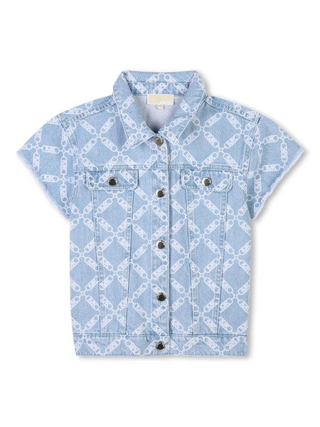  Michael Kors Kids Monogram-pattern Denim Jacket - Blue 