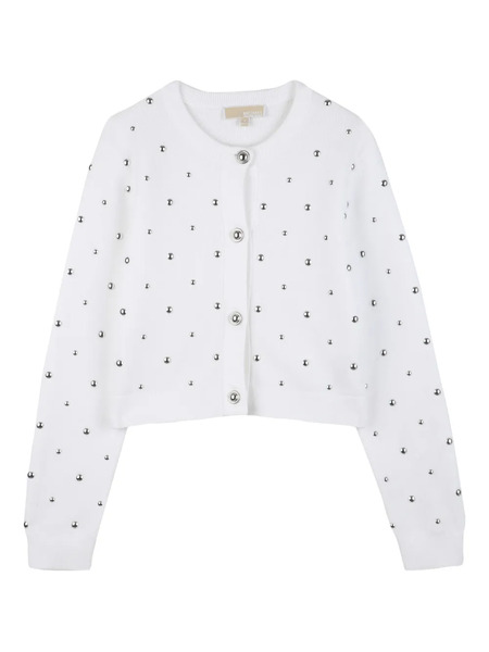  Michael Kors Kids Studded Buttoned Cardigan - White 