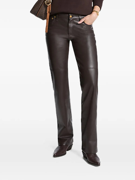  Michael Kors Leather Trousers - Brown 