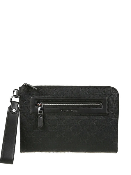  Michael Kors Logo-embossed Leather Pouch - Black 