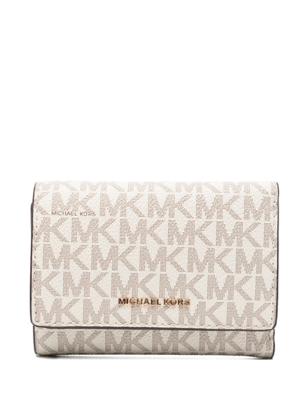  Michael Kors Medium Bryant Signature Logo Wallet - Neutrals 