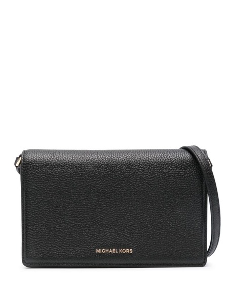  Michael Kors Medium Jet Set Leather Cross Body Bag - Black 