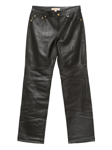  Michael Kors Panelled Leather Trousers - Brown 