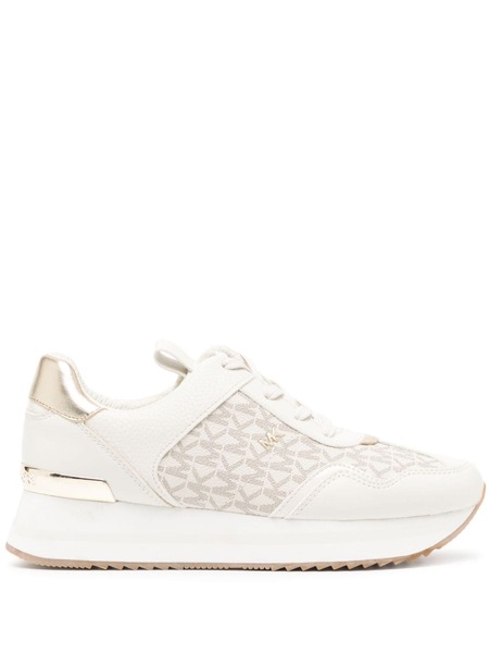  Michael Kors Raina Logo-jacquard Platform Sneakers - Gold 