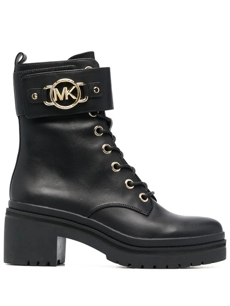  Michael Kors Rory Leather Ankle Boots - Black 