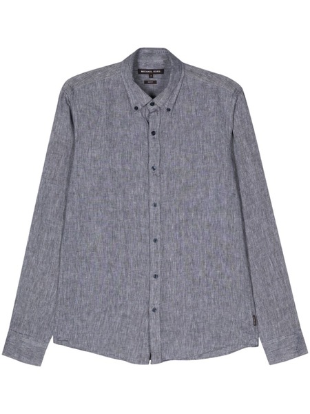  Michael Kors Slub-texture Linen Shirt - Grey 