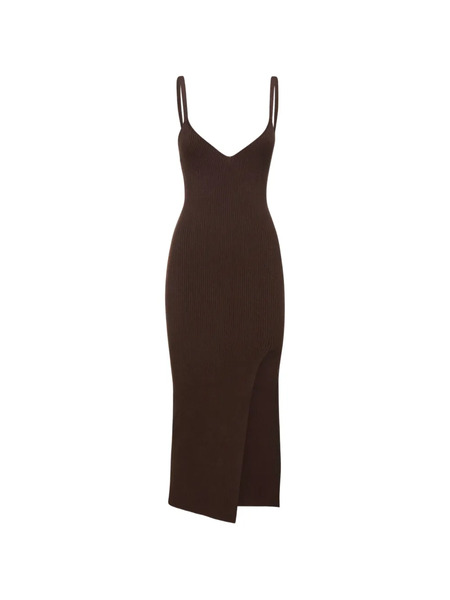  Michael Kors Thin-straps V-neck Midi Dress - Brown 