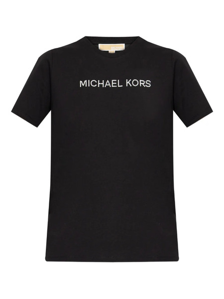  Michael Michael Kors Beaded-logo T-shirt - Black 