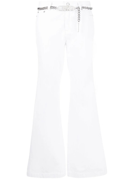  Michael Michael Kors Chain-link Belt Flared Trousers - White 