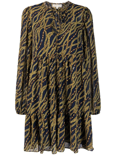  Michael Michael Kors Chain-link Print Dress - Blue 