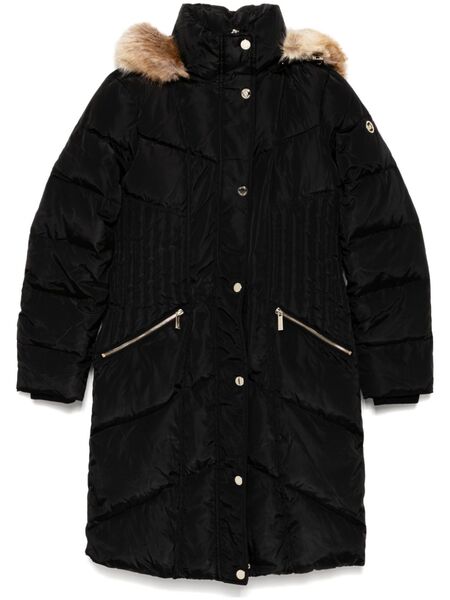  Michael Michael Kors Chevron 3/4 Puffer Coat - Black 