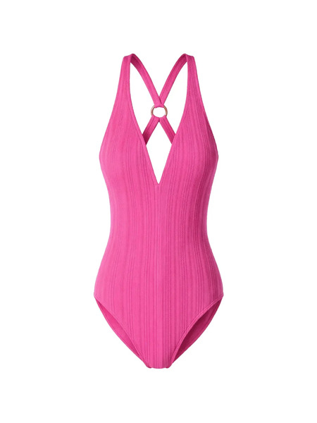  Michael Michael Kors Cross-back Ribbed Swimsuit - Pink 