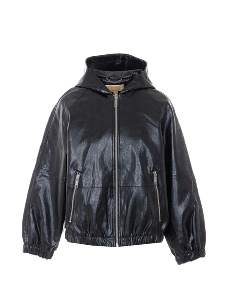  Michael Michael Kors Faux-leather Hooded Jacket - Black 