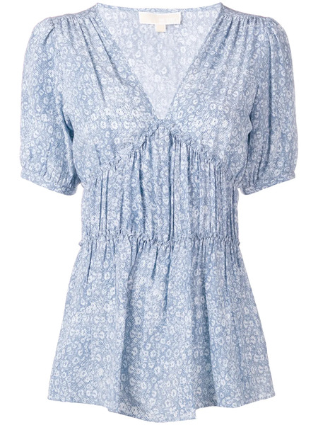  Michael Michael Kors Floral Print Blouse - Blue 