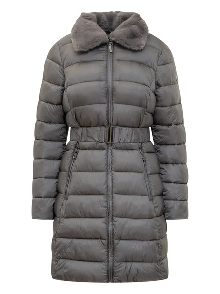  Michael Michael Kors Fur Trim Longline Jacket - Grey 