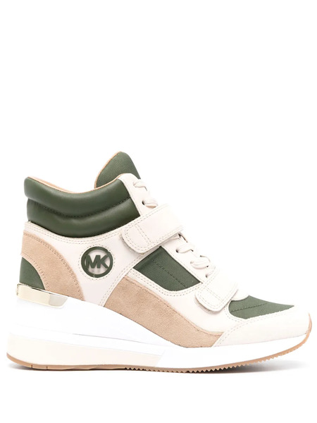  Michael Michael Kors Gentry High-top Leather Wedge Sneakers - Neutrals 