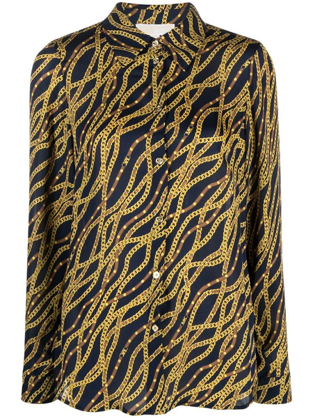  Michael Michael Kors Graphic-print Long-sleeve Shirt - Blue 