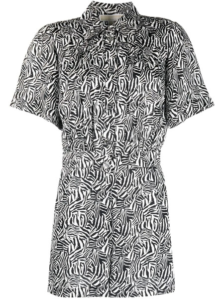 Michael Michael Kors Graphic-print Short-sleeve Playsuit - White 