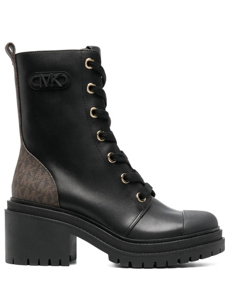  Michael Michael Kors Hanley 75mm Leather Combat Boots - Black 