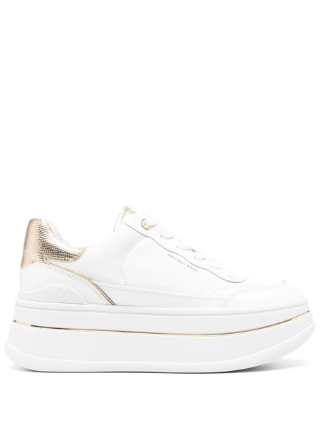  Michael Michael Kors Hayes Leather Platform Sneakers - White 