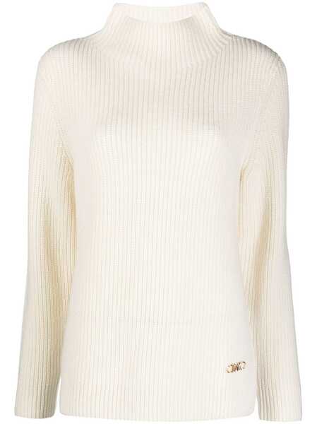  Michael Michael Kors High-neck Ribbed-knit Jumper - Neutrals 