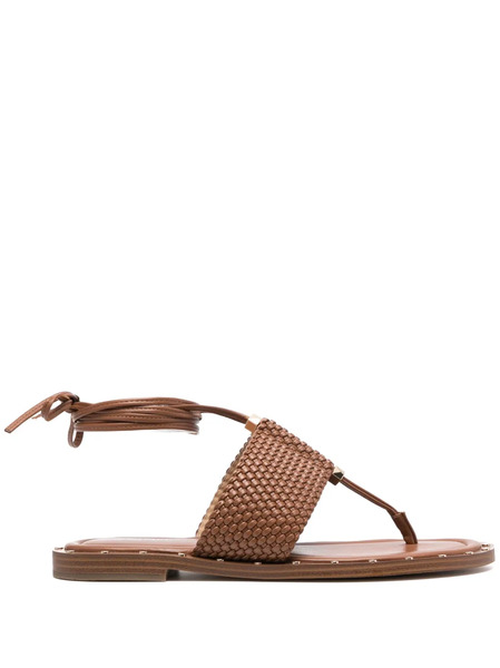  Michael Michael Kors Interwoven Ankle-strap Sandals - Brown 