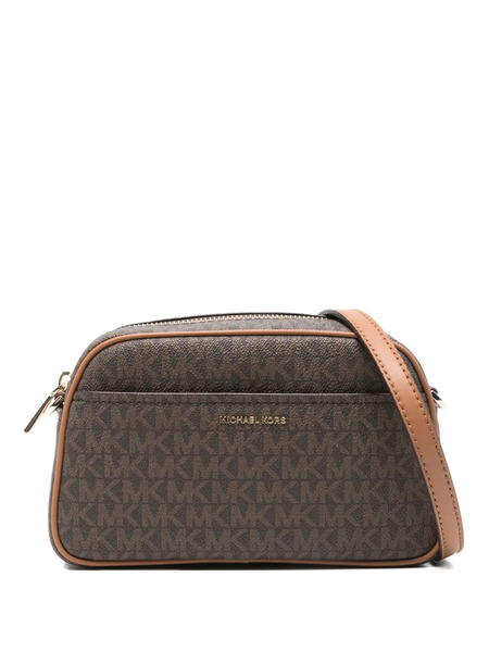 Michael Michael Kors Jet Set Monogram Cross Body Bag - Brown 