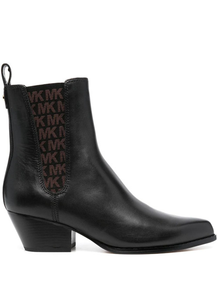  Michael Michael Kors Kinlee 50mm Leather Ankle Boots - Black 
