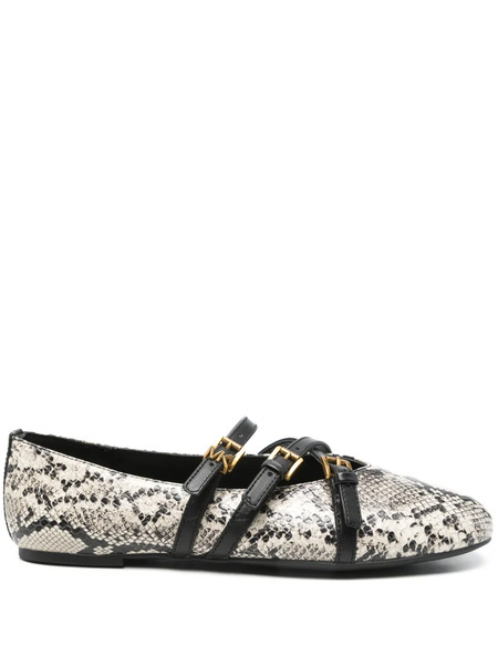  Michael Michael Kors Leather Ballet Flats - Neutrals 