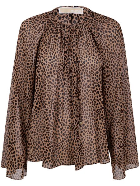  Michael Michael Kors Leopard Print Blouse - Brown 