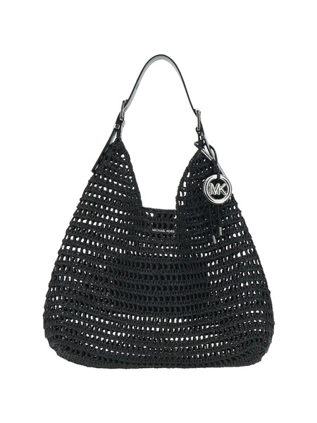  Michael Michael Kors Logo Charm Shoulder Bag - Black 