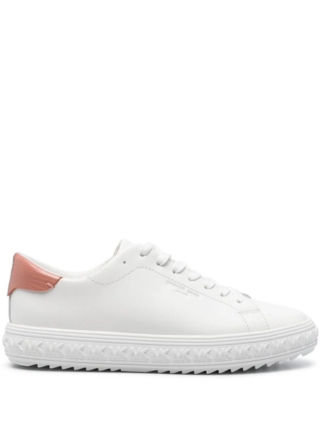  Michael Michael Kors Logo-embossed Leather Sneakers - White 