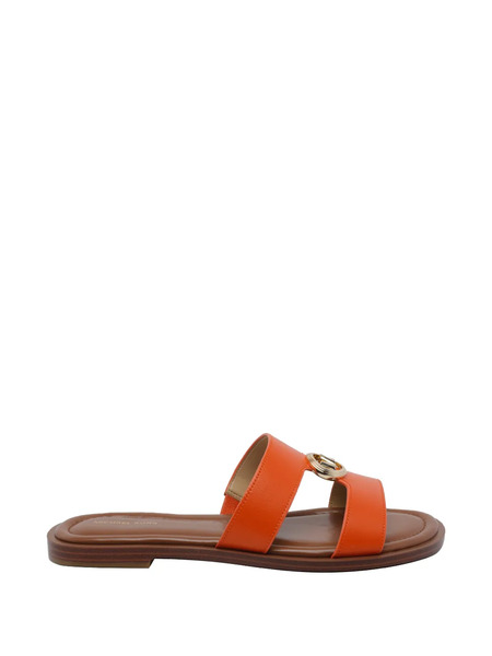 Michael Michael Kors Logo-medallion Leather Sandals - Orange 
