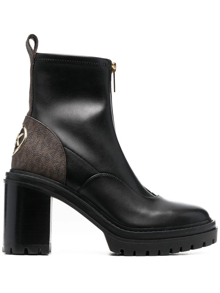  Michael Michael Kors Logo-print Leather Ankle Boots - Black 