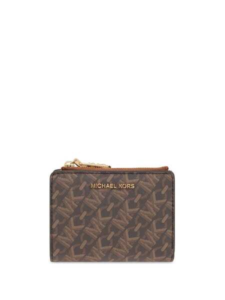  Michael Michael Kors Logo Print Wallet - Brown 