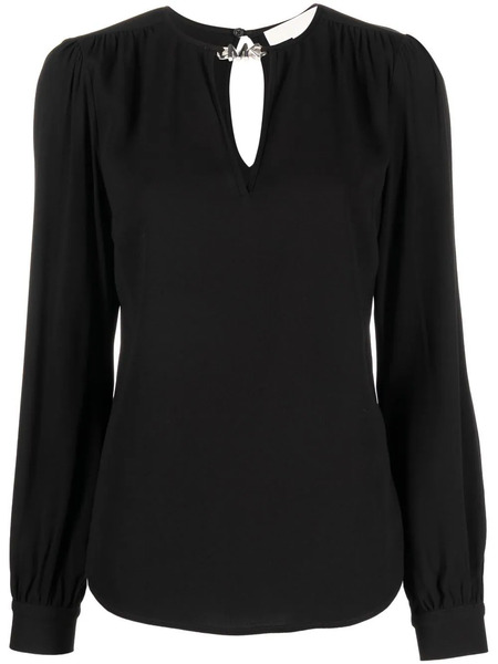  Michael Michael Kors Long Puff Sleeve Blouse - Black 