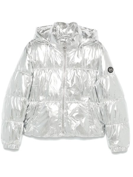  Michael Michael Kors Metallic Puffer Jacket - Silver 