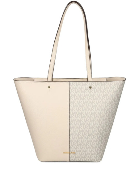  Michael Michael Kors Monogram Panel Tote Bag - Neutrals 