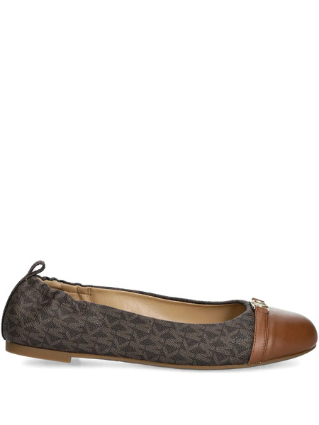 Michael Michael Kors Monogram-pattern Ballet Flats - Brown 