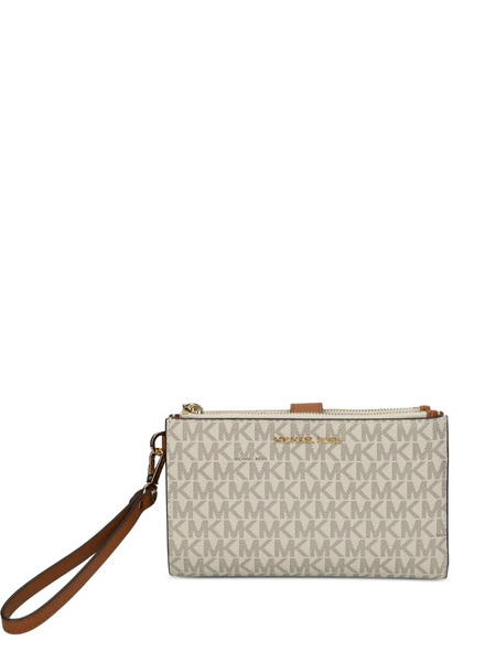  Michael Michael Kors Monogram-print Zip Wallet - Neutrals 