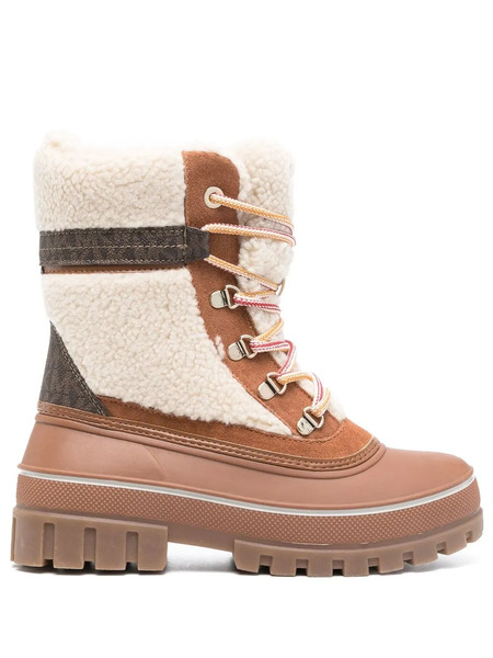 Michael Michael Kors Ozzie Faux-shearling Trim Boots - Brown 